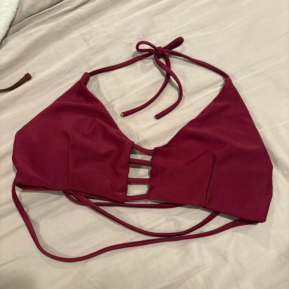 Unbranded Women's Burgundy and Pink Bikini-and-tankini-tops